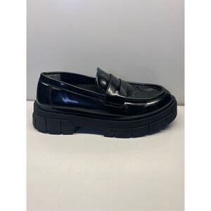 Bershka Loafers Womens Size 40 EU Platform Chunky Black Slip On Shoes